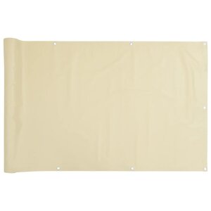 vidaXL Écran d'intimité de balcon crème 1000x75 cm PVC