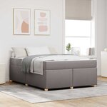 vidaXL Cadre de lit avec matelas avec matelas Taupe 140 x 200 cm tissu