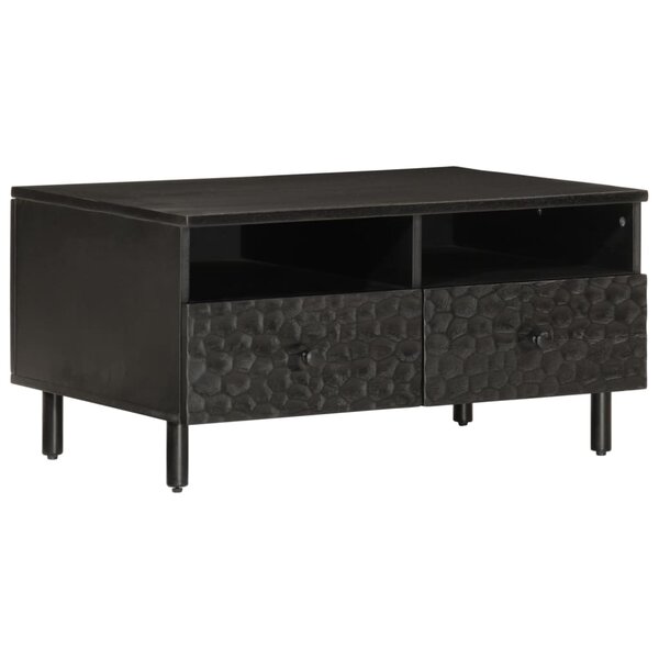 vidaXL Table basse noir 80x54x40 cm bois massif de manguier