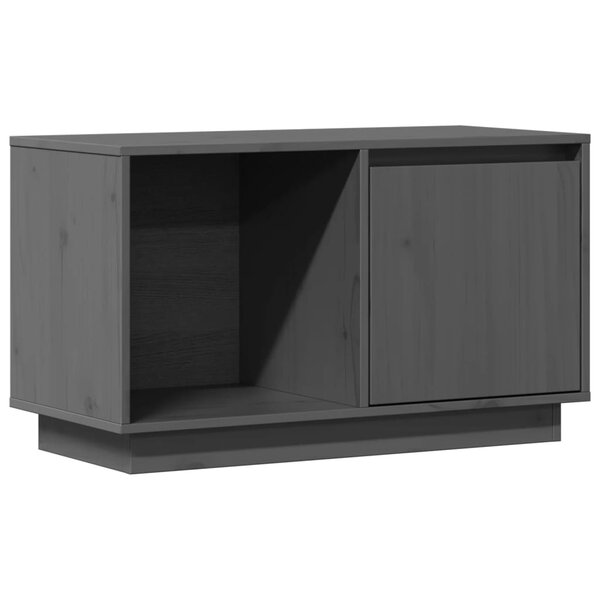 vidaXL Meuble TV Gris 74x35x44 cm Bois de pin massif
