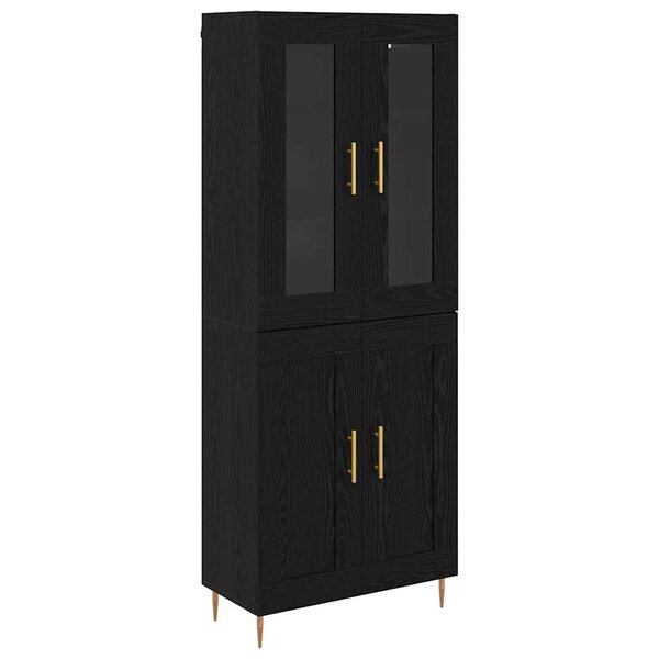 vidaXL Haut Armoire 2 Pièces Chêne noir Bois d'ingénierie