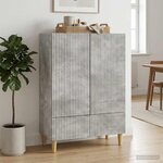 vidaXL Buffet Gris béton 66 x 34 5 x 95 cm Bois d'ingénierie