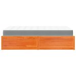 vidaXL Lit avec matelas cire marron 120x190 cm bois massif de pin