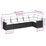 vidaXL Salon de jardin 6 Pièces avec coussins noir résine tressée