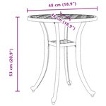 vidaXL Table de jardin bronze Ø48x53 cm aluminium coulé