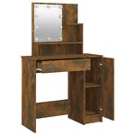 vidaXL Coiffeuse avec LED Chêne fumé 86 5x35x136 cm