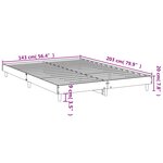 vidaXL Cadre de lit sans matelas chêne fumé 140x200 cm bois ingénierie