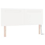 vidaXL Lit à ressorts avec bandes LED Blanc 160 x 200 cm Simili cuir