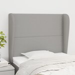 vidaXL Tête de lit avec oreilles Gris clair 103x23x118/128 cm Tissu