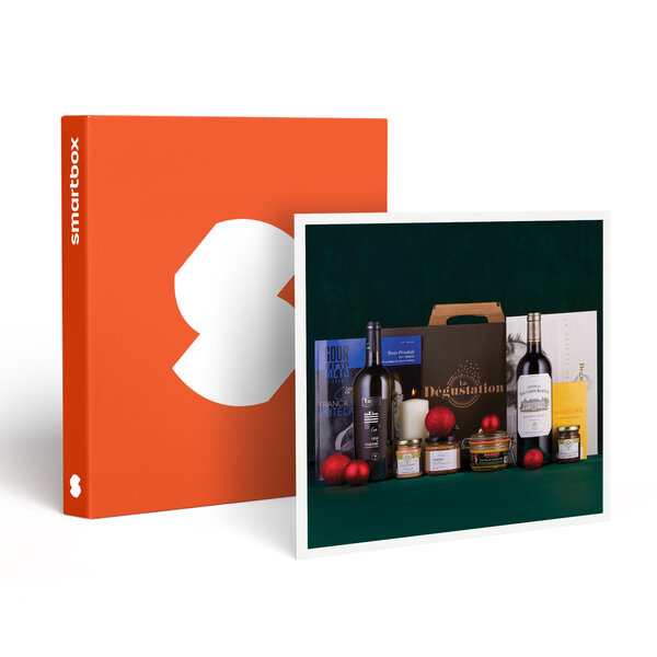 SMARTBOX - Coffret Cadeau Coffret Allégresse : spécialités sucrées salées et 2 bouteilles de vin livré à domicile - Gastronomie