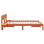 vidaXL Cadre de lit avec tête de lit Brun cire 160 x 200 cm Pin massif