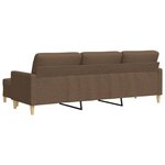 vidaXL Canapé à 3 places avec repose-pieds Marron 210 cm Tissu