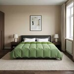 vidaXL Duvet d'été simple Matelassé Vert 200 x 200 cm Microfibre