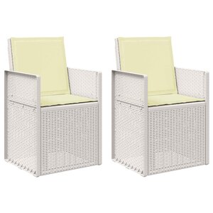 vidaXL Chaises de jardin salle à manger 2 Pièces Blanc et crème PP