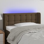 vidaXL Tête de lit à LED Marron foncé 83x16x78/88 cm Tissu