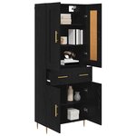 vidaXL Haut Armoire Chêne noir 69 5 x 34 x 180 cm Bois d'ingénierie