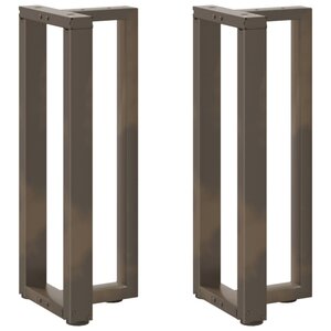vidaXL Pieds de table console en T  2 pièces  noir  38 x 25 x (72-73) cm  acier