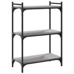 vidaXL Bibliothèque 3 niveaux sonoma gris 60x30x86cm bois d'ingénierie