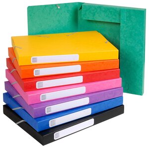 Boite De Classement Cartobox Dos 25mm Carte Lustrée - A4 - Couleurs Assorties - X 25 - Exacompta