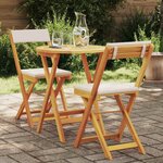 vidaXL Ensemble bistro de jardin 3 Pièces Marron Bois d'acacia massif