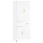 vidaXL Buffet haut Blanc 69 5x34x180 cm Bois d'ingénierie