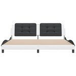 vidaXL Cadre de lit sans matelas blanc et noir 200x200 cm similicuir