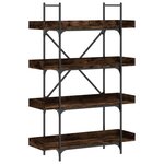vidaXL Bibliothèque à 4 niveaux chêne fumé 100x33x145 5 cm