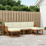 vidaXL Ensemble de canapés d'extérieur 6 pc Naturel et Crème Polyester