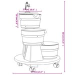 vidaXL Fontaine à eau sur roues pompe 55x55x80 cm bois de sapin massif