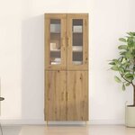 vidaXL Haut Armoire 2 Pièces chêne artisanal 69 5 x 34 x 180 cm