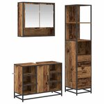 vidaXL Ensemble de mobilier de salle de bain 3 Pièces Bois ancien