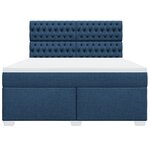 vidaXL Sommier à lattes de lit avec matelas Bleu 180x200 cm Tissu