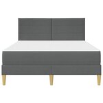 vidaXL Cadre de lit avec matelas Gris foncé 120 x 190 cm Polyester