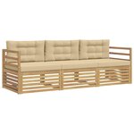 vidaXL Ensemble de canapés d'extérieur 3 pc Blanc et Beige Polyester