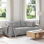 vidaXL Sofa 3 places avec coussin Gris nuage tissu