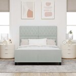 Châssis de lit vidaXL Gris clair 140x190 cm en Velours