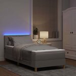 vidaXL Lit à ressort LED avec bandes LED Taupe 90 x 190 cm tissu