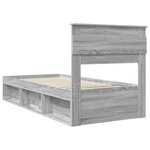vidaXL Cadre de lit Gris Sonoma 90 x 190 cm Bois de pin massif