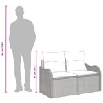canapé de jardin 2 places vidaXL avec rangement et coussins beige en poly rotin