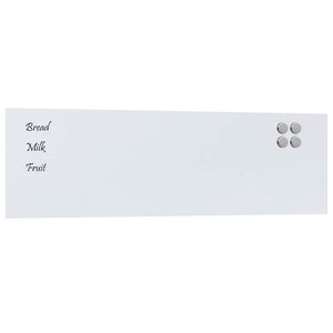 vidaXL Tableau noir magnétique mural Blanc 100x30 cm Verre trempé