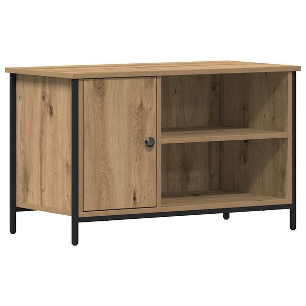 Meuble TV vidaXL en chêne artisan de 80x40x50 cm en bois d'ingénierie et acier