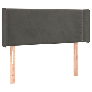 vidaXL Tête de lit avec oreilles Gris foncé 103x16x78/88 cm Velours