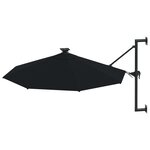 vidaXL Parasol mural de jardin avec LED 300 cm noir