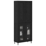 vidaXL Haut Armoire 2 Pièces Chêne noir Bois d'ingénierie