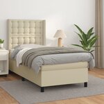 vidaXL Sommier à lattes de lit avec matelas Crème 100x200cm Similicuir