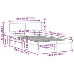 vidaXL Cadre de lit Naturel 140 x 190 cm Bois massif en pin