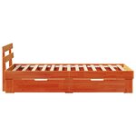 vidaXL Cadre de lit avec tête de lit Brun cire 100 x 200 cm Pin massif