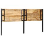 vidaXL Tête de lit 200 cm bois massif manguier et fer