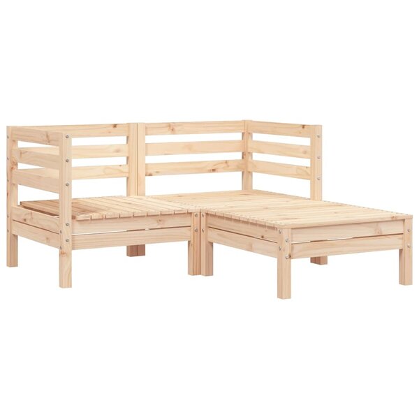vidaXL Canapé de jardin 2 places et repose-pied bois pin massif