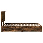 vidaXL Lit de Rangement Chêne fumé 135 x 190 cm Bois d'ingénierie